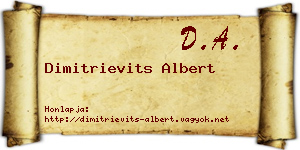 Dimitrievits Albert névjegykártya