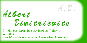 albert dimitrievits business card